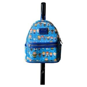 NWT Loungefly Disney Frozen Chibi Characters
AOP Faux Leather Mini Backpack